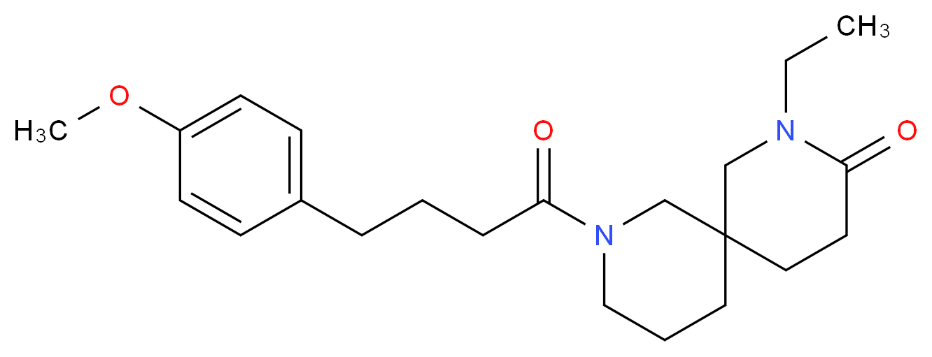 2-ethyl-8-[4-(4-methoxyphenyl)butanoyl]-2,8-diazaspiro[5.5]undecan-3-one_分子结构_CAS_)
