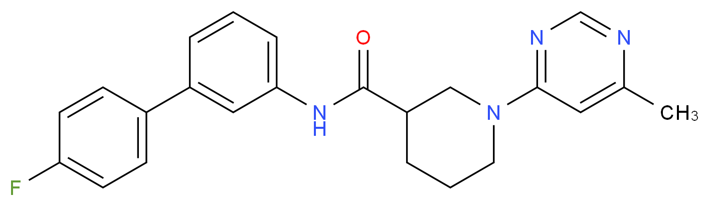 N-(4'-fluorobiphenyl-3-yl)-1-(6-methylpyrimidin-4-yl)piperidine-3-carboxamide_分子结构_CAS_)