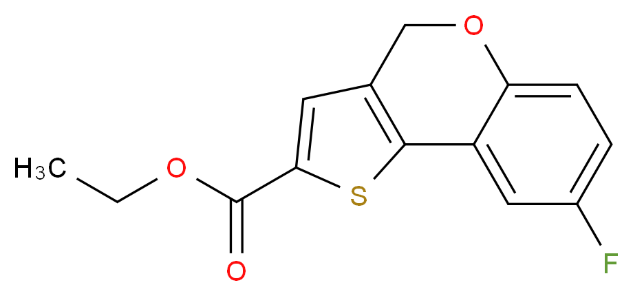 8-氟-4H-[1]-苯并吡喃并[4,3-b]噻吩-2-羧酸乙酯_分子结构_CAS_105799-70-0)