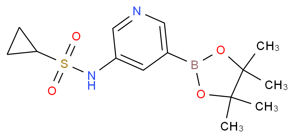 N-[5-(tetramethyl-1,3,2-dioxaborolan-2-yl)pyridin-3-yl]cyclopropanesulfonamide_分子结构_CAS_1083327-53-0