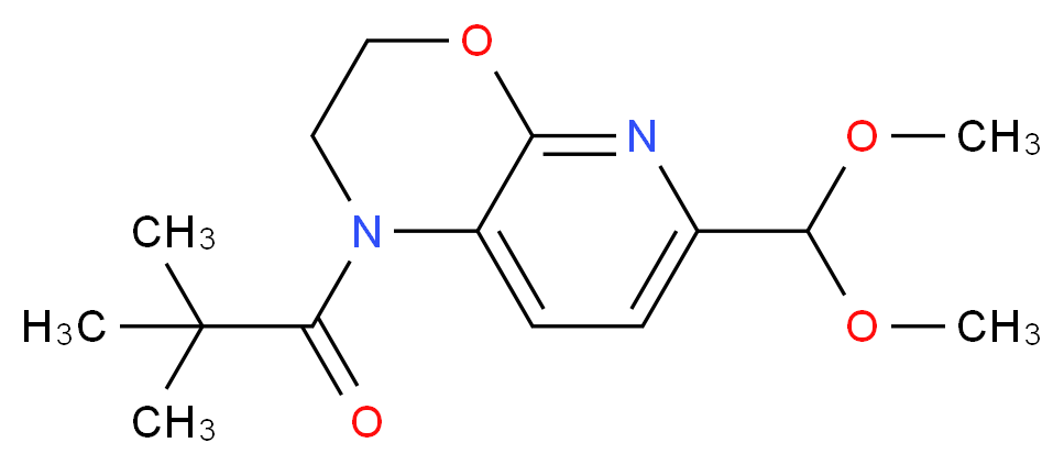 1-(6-(Dimethoxymethyl)-2,3-dihydro-1H-pyrido-[2,3-b][1,4]oxazin-1-yl)-2,2-dimethylpropan-1-one_分子结构_CAS_)