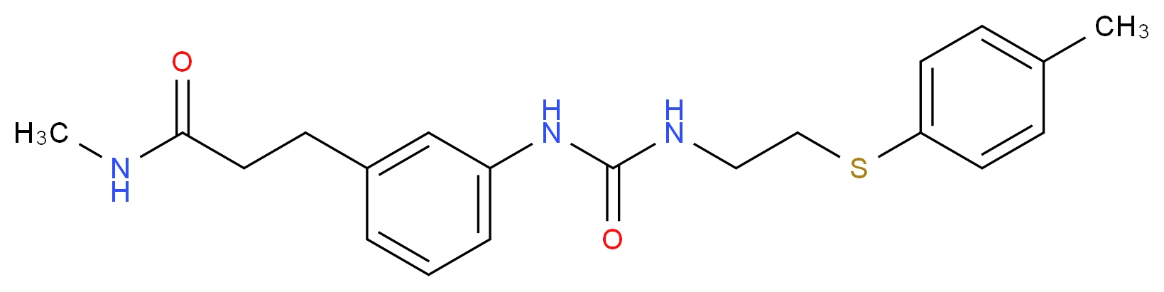 N-methyl-3-(3-{[({2-[(4-methylphenyl)thio]ethyl}amino)carbonyl]amino}phenyl)propanamide_分子结构_CAS_)