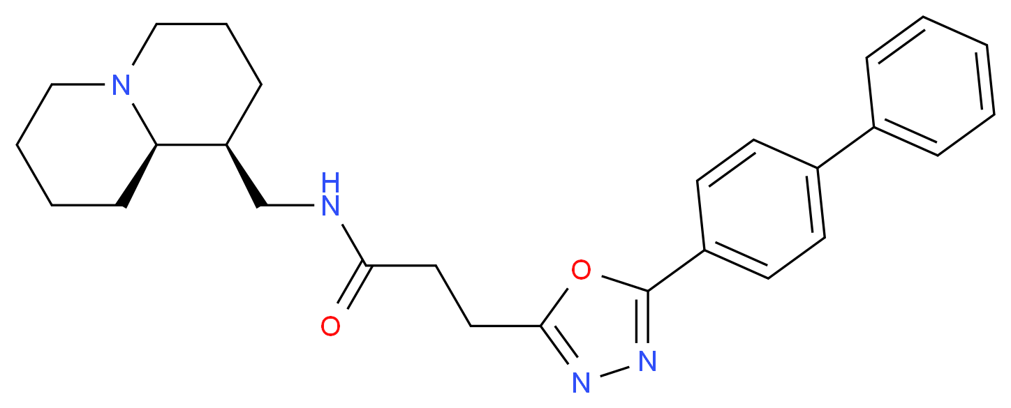 3-[5-(4-biphenylyl)-1,3,4-oxadiazol-2-yl]-N-[(1S,9aR)-octahydro-2H-quinolizin-1-ylmethyl]propanamide_分子结构_CAS_)