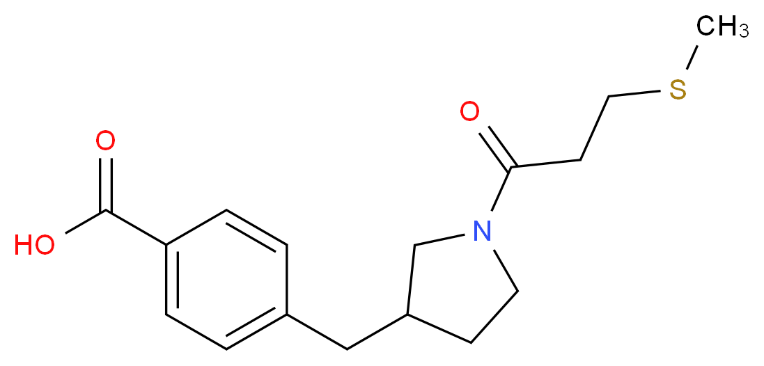 4-({1-[3-(methylthio)propanoyl]pyrrolidin-3-yl}methyl)benzoic acid_分子结构_CAS_)