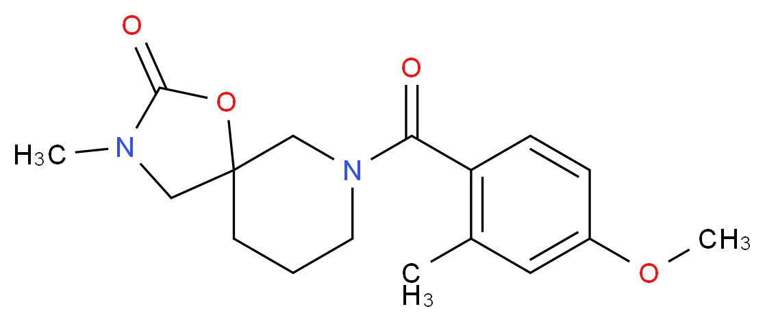 7-(4-methoxy-2-methylbenzoyl)-3-methyl-1-oxa-3,7-diazaspiro[4.5]decan-2-one_分子结构_CAS_)