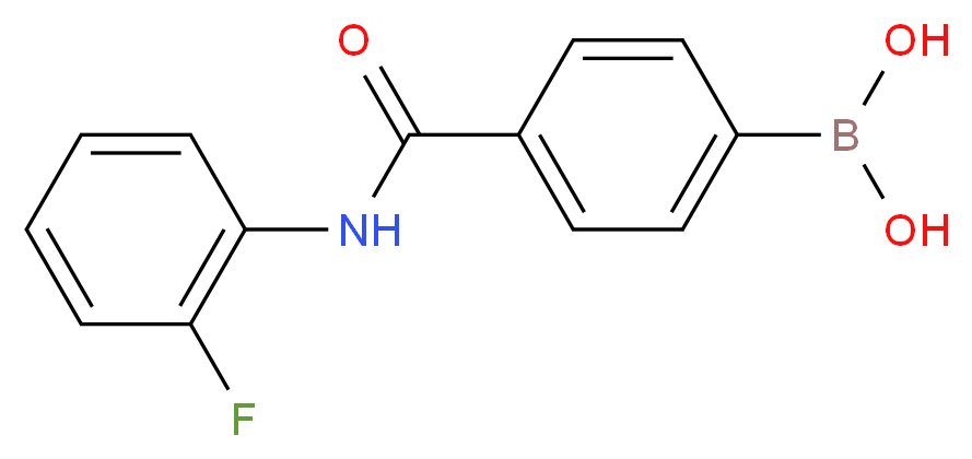 4-(2-氟苯基氨甲酰基)苯硼酸_分子结构_CAS_874288-06-9)