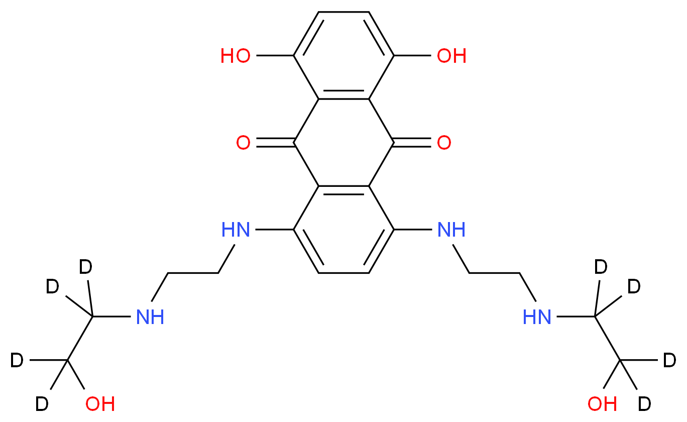 1,4-dihydroxy-5,8-bis[(2-{[2-hydroxy(<sup>2</sup>H<sub>4</sub>)ethyl]amino}ethyl)amino]-9,10-dihydroanthracene-9,10-dione_分子结构_CAS_1189974-82-0