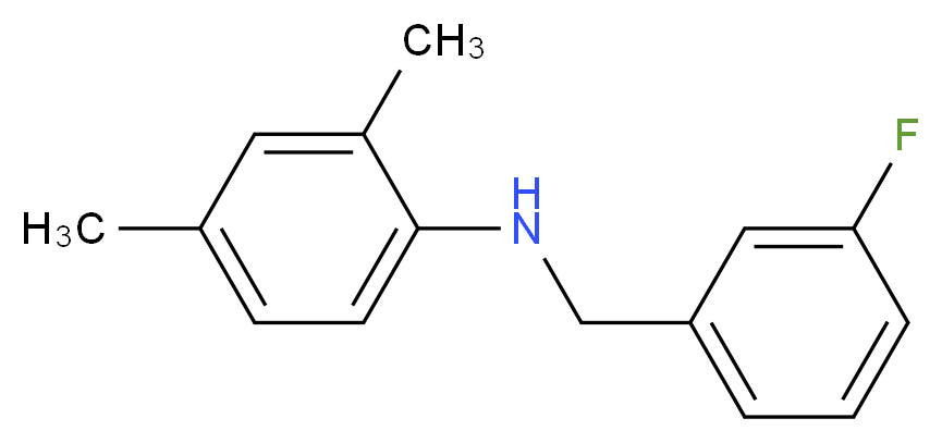 N-[(3-fluorophenyl)methyl]-2,4-dimethylaniline_分子结构_CAS_1019565-78-6