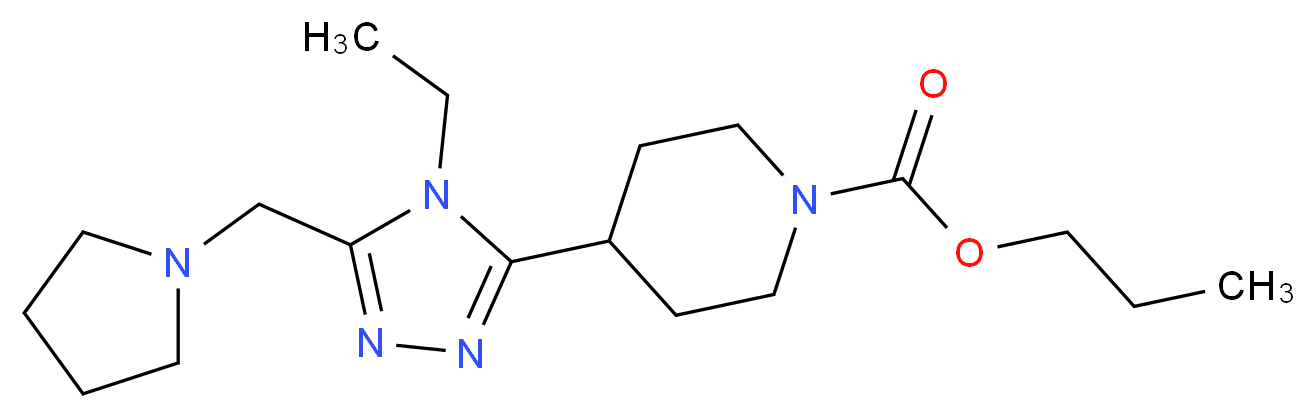propyl 4-[4-ethyl-5-(pyrrolidin-1-ylmethyl)-4H-1,2,4-triazol-3-yl]piperidine-1-carboxylate_分子结构_CAS_)