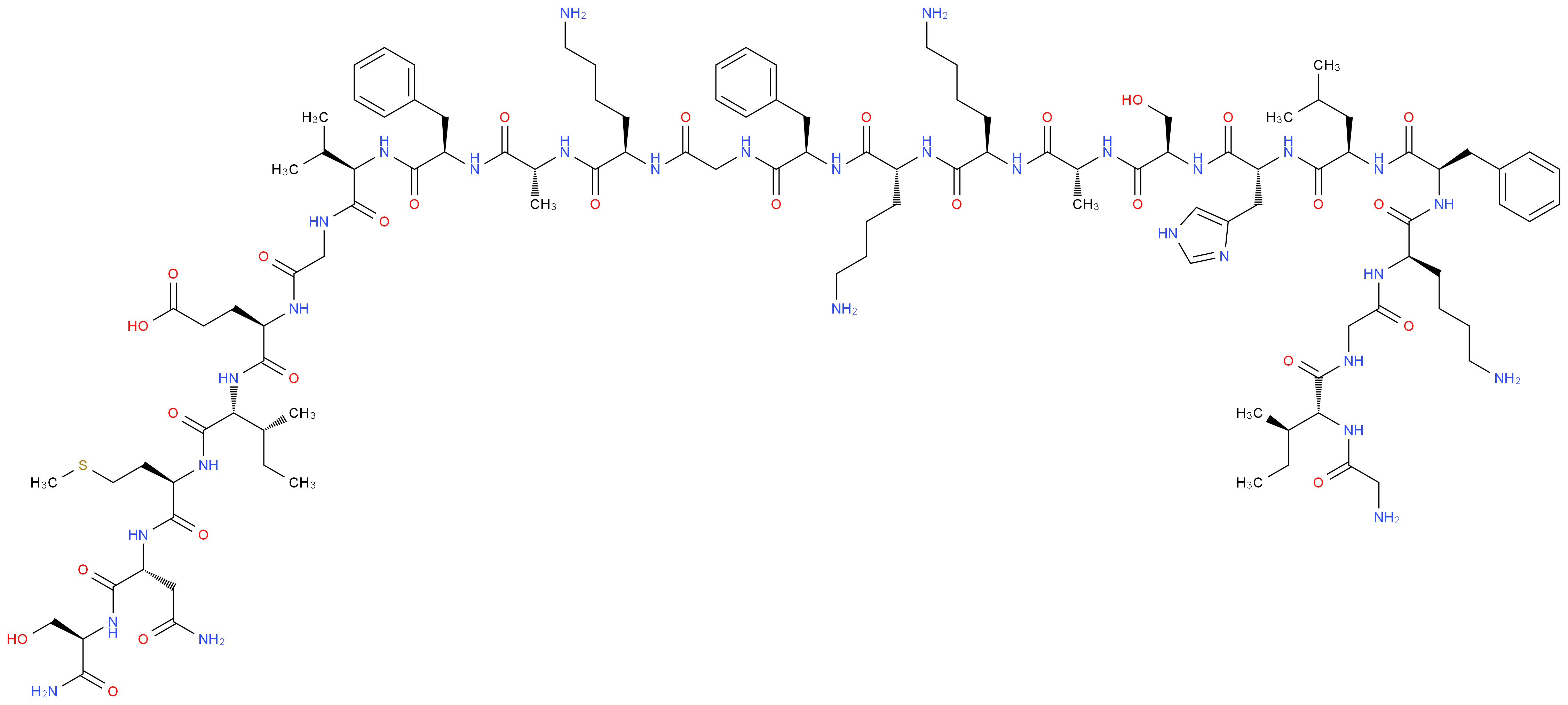 (4R)-4-{2-[(2R)-2-[(2R)-2-[(2R)-2-[(2R)-6-amino-2-{2-[(2R)-2-[(2R)-6-amino-2-[(2R)-6-amino-2-[(2R)-2-[(2R)-2-[(2R)-2-[(2R)-2-[(2R)-2-[(2R)-6-amino-2-{2-[(2R,3R)-2-(2-aminoacetamido)-3-methylpentanamido]acetamido}hexanamido]-3-phenylpropanamido]-4-methylpentanamido]-3-(1H-imidazol-4-yl)propanamido]-3-hydroxypropanamido]propanamido]hexanamido]hexanamido]-3-phenylpropanamido]acetamido}hexanamido]propanamido]-3-phenylpropanamido]-3-methylbutanamido]acetamido}-4-{[(1R,2R)-1-{[(1R)-1-{[(1R)-2-carbamoyl-1-{[(1R)-1-carbamoyl-2-hydroxyethyl]carbamoyl}ethyl]carbamoyl}-3-(methylsulfanyl)propyl]carbamoyl}-2-methylbutyl]carbamoyl}butanoic acid_分子结构_CAS_129696-25-9