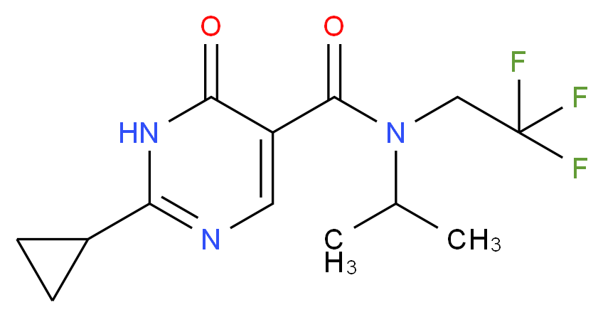 2-cyclopropyl-N-isopropyl-6-oxo-N-(2,2,2-trifluoroethyl)-1,6-dihydropyrimidine-5-carboxamide_分子结构_CAS_)