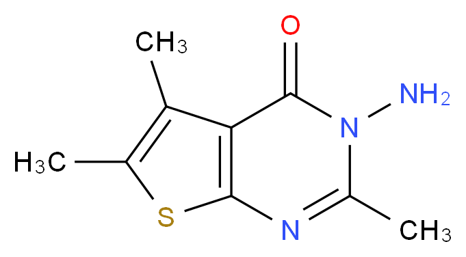 3-amino-2,5,6-trimethyl-3H,4H-thieno[2,3-d]pyrimidin-4-one_分子结构_CAS_80381-63-1