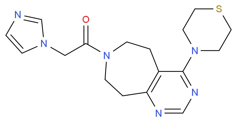 7-(1H-imidazol-1-ylacetyl)-4-thiomorpholin-4-yl-6,7,8,9-tetrahydro-5H-pyrimido[4,5-d]azepine_分子结构_CAS_)