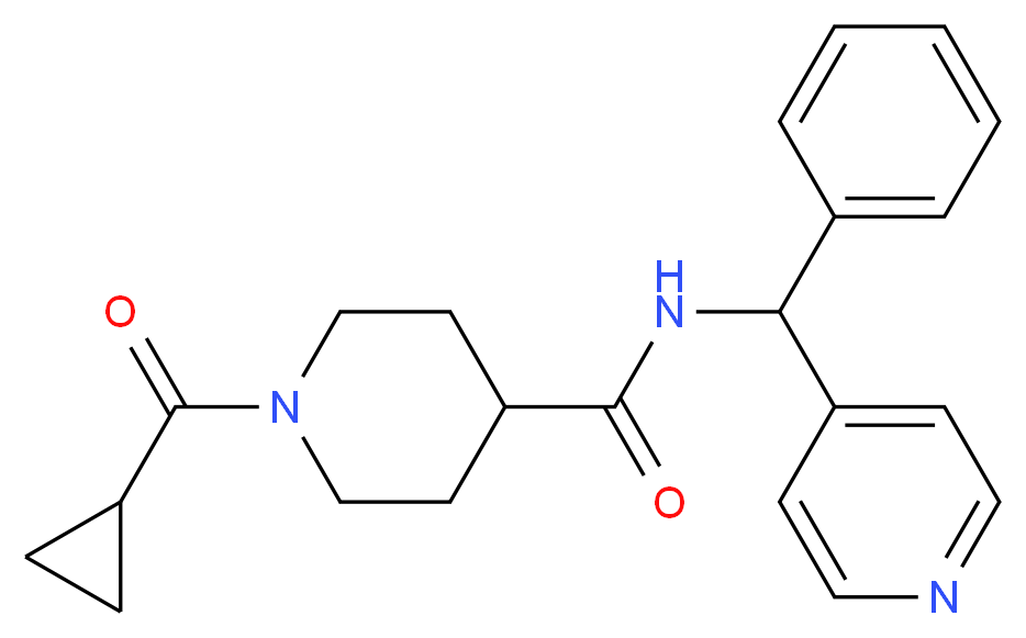 1-(cyclopropylcarbonyl)-N-[phenyl(4-pyridinyl)methyl]-4-piperidinecarboxamide_分子结构_CAS_)