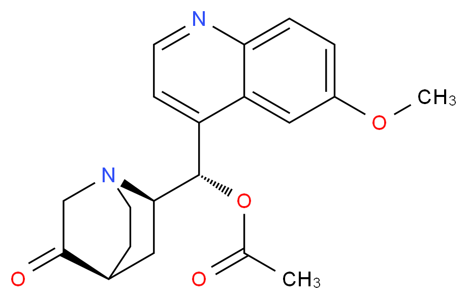 (S)-(6-methoxyquinolin-4-yl)((2R,4S)-5-oxoquinuclidin-2-yl)methyl acetate_分子结构_CAS_60723-43-5)