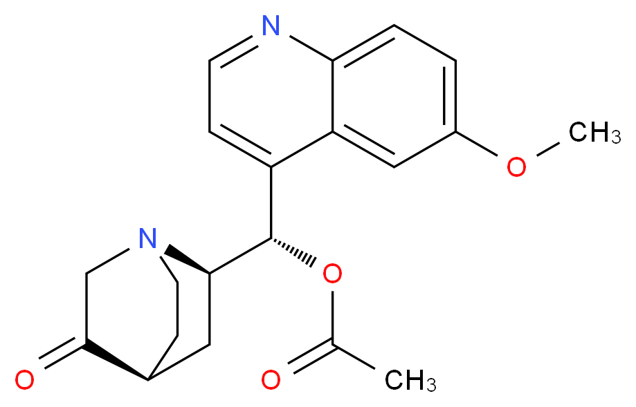 (S)-(6-methoxyquinolin-4-yl)[(2R,4S)-5-oxo-1-azabicyclo[2.2.2]octan-2-yl]methyl acetate_分子结构_CAS_60723-43-5