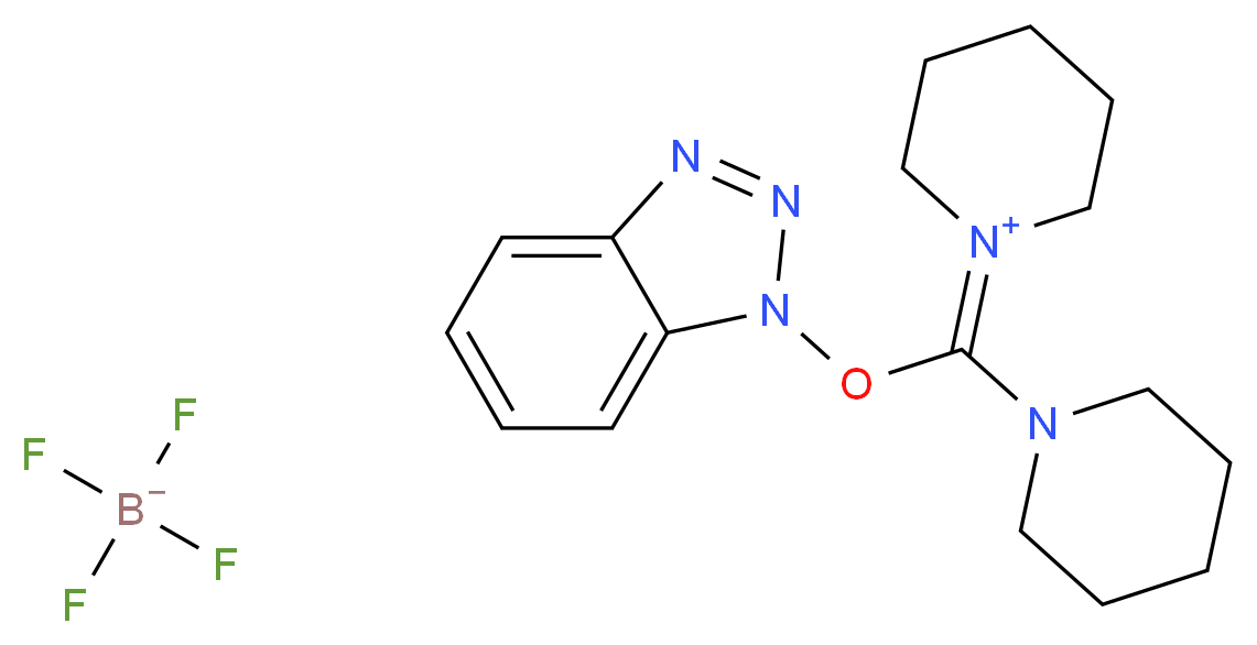 (苯并三氮唑-1-基氧基)二哌啶碳鎓四氟硼酸盐_分子结构_CAS_136605-16-8)