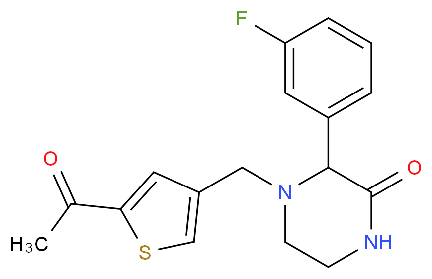 4-[(5-acetyl-3-thienyl)methyl]-3-(3-fluorophenyl)piperazin-2-one_分子结构_CAS_)