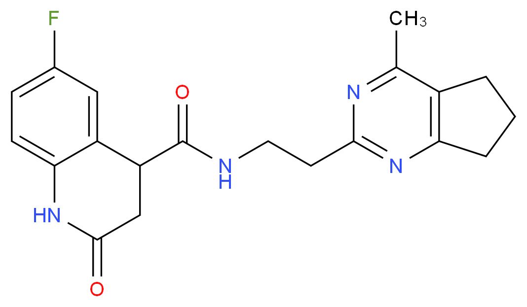6-fluoro-N-[2-(4-methyl-6,7-dihydro-5H-cyclopenta[d]pyrimidin-2-yl)ethyl]-2-oxo-1,2,3,4-tetrahydro-4-quinolinecarboxamide_分子结构_CAS_)