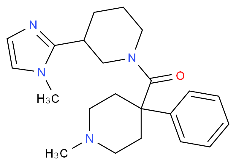 1-methyl-4-{[3-(1-methyl-1H-imidazol-2-yl)-1-piperidinyl]carbonyl}-4-phenylpiperidine_分子结构_CAS_)