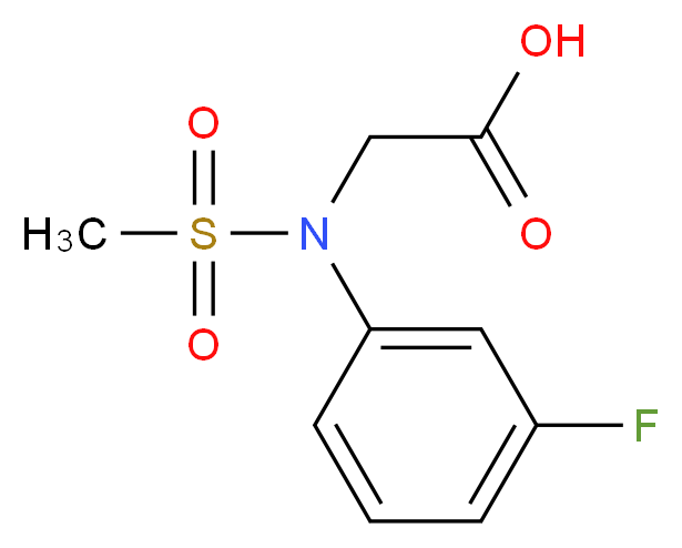 2-[N-(3-fluorophenyl)methanesulfonamido]acetic acid_分子结构_CAS_667877-45-4