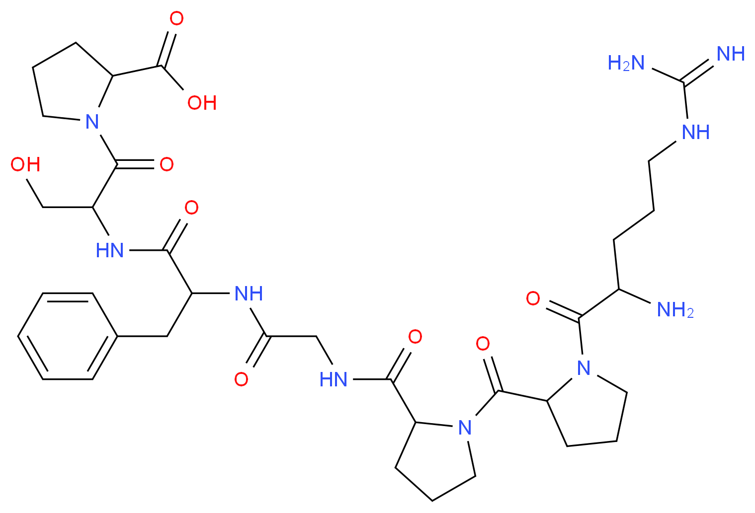 ProteoMass&trade; Bradykinin Fragment 1-7 MALDI-MS Standard_分子结构_CAS_)