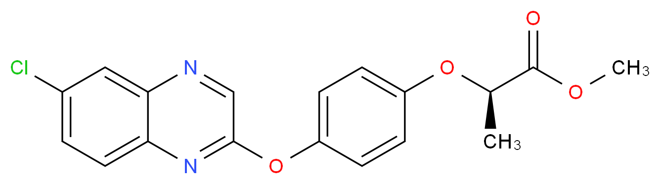 methyl (2R)-2-{4-[(6-chloroquinoxalin-2-yl)oxy]phenoxy}propanoate_分子结构_CAS_76578-71-7