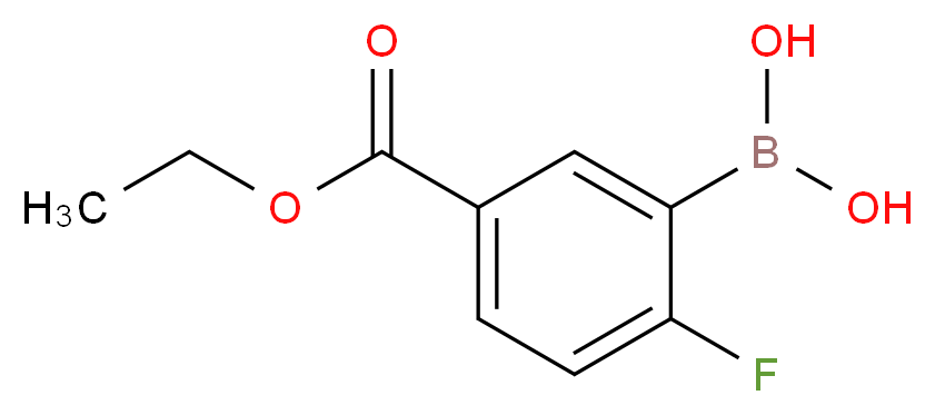 [5-(ethoxycarbonyl)-2-fluorophenyl]boronic acid_分子结构_CAS_874219-60-0