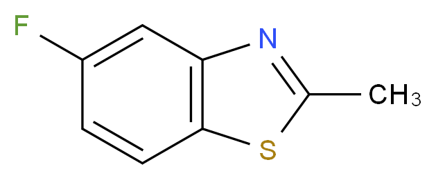 5-fluoro-2-methyl-1,3-benzothiazole_分子结构_CAS_399-75-7
