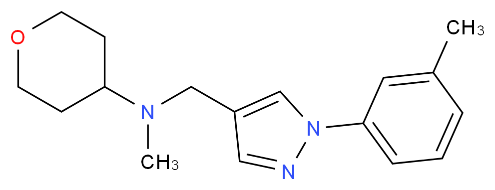 N-methyl-N-{[1-(3-methylphenyl)-1H-pyrazol-4-yl]methyl}tetrahydro-2H-pyran-4-amine_分子结构_CAS_)
