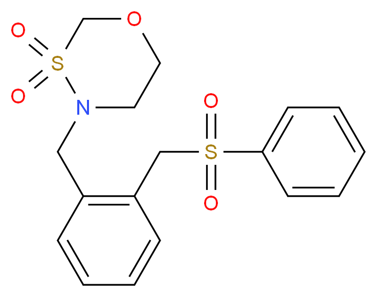 4-{2-[(phenylsulfonyl)methyl]benzyl}-1,3,4-oxathiazinane 3,3-dioxide_分子结构_CAS_)
