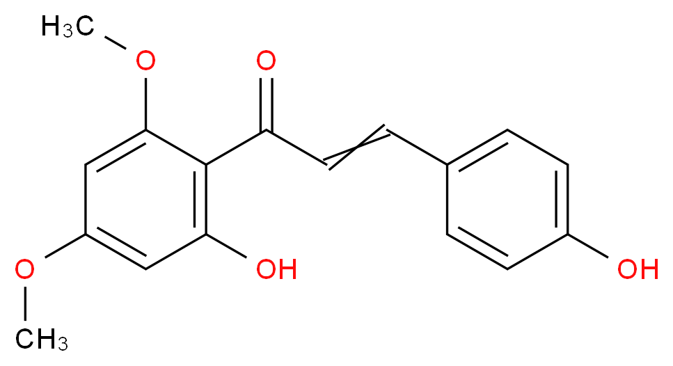 1-(2-hydroxy-4,6-dimethoxyphenyl)-3-(4-hydroxyphenyl)prop-2-en-1-one_分子结构_CAS_37308-75-1