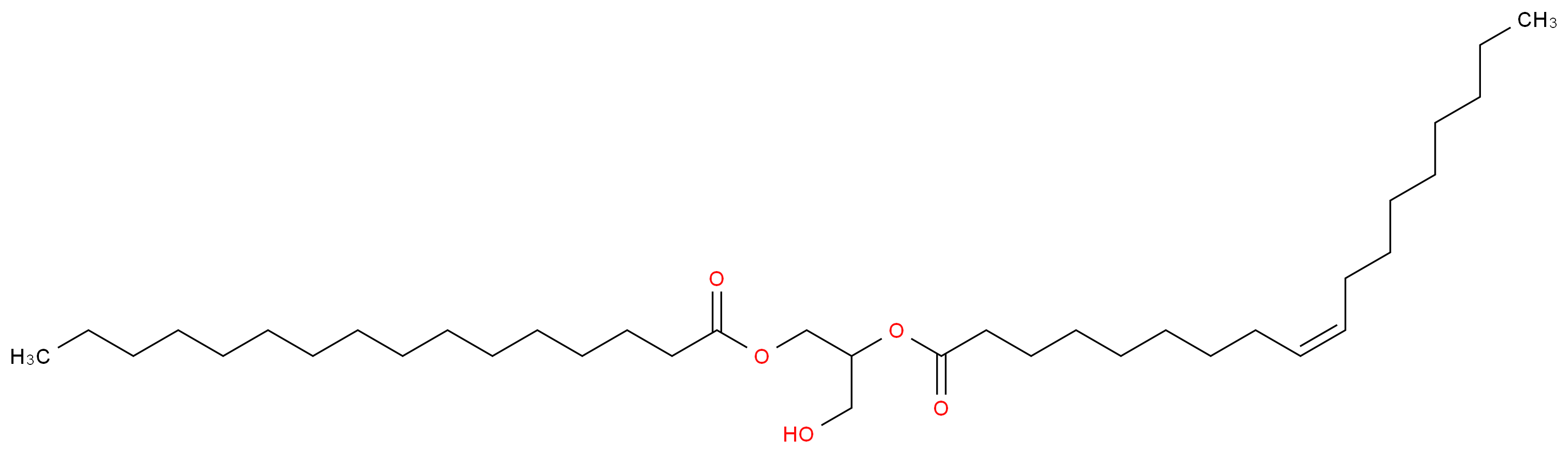1-(hexadecanoyloxy)-3-hydroxypropan-2-yl (9Z)-octadec-9-enoate_分子结构_CAS_3123-73-7