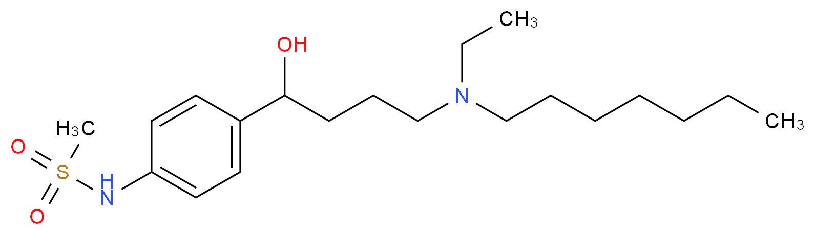 N-(4-{4-[ethyl(heptyl)amino]-1-hydroxybutyl}phenyl)methanesulfonamide_分子结构_CAS_122647-32-9