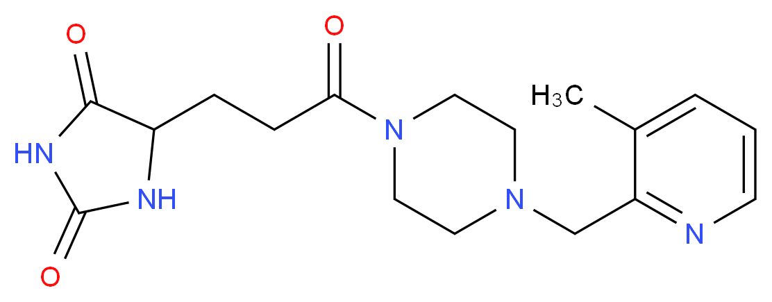 5-(3-{4-[(3-methyl-2-pyridinyl)methyl]-1-piperazinyl}-3-oxopropyl)-2,4-imidazolidinedione_分子结构_CAS_)