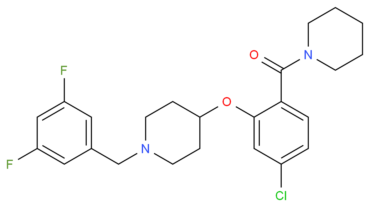 4-[5-chloro-2-(1-piperidinylcarbonyl)phenoxy]-1-(3,5-difluorobenzyl)piperidine_分子结构_CAS_)