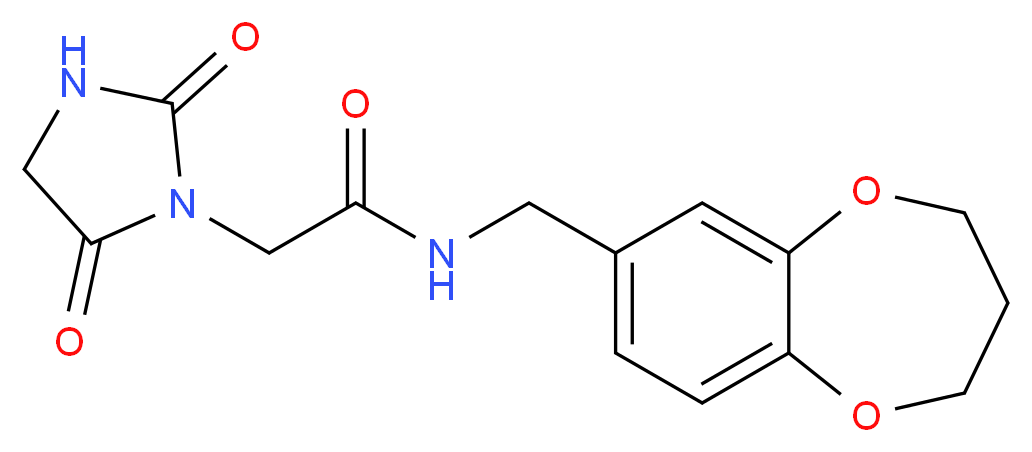 N-(3,4-dihydro-2H-1,5-benzodioxepin-7-ylmethyl)-2-(2,5-dioxo-1-imidazolidinyl)acetamide_分子结构_CAS_)