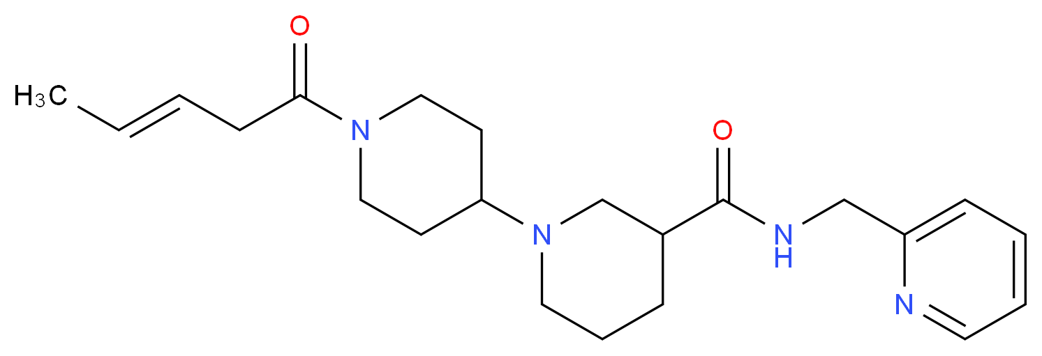 1'-[(3E)-pent-3-enoyl]-N-(pyridin-2-ylmethyl)-1,4'-bipiperidine-3-carboxamide_分子结构_CAS_)