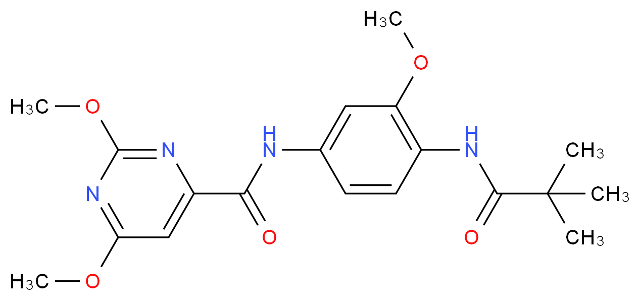 N-{4-[(2,2-dimethylpropanoyl)amino]-3-methoxyphenyl}-2,6-dimethoxypyrimidine-4-carboxamide_分子结构_CAS_)