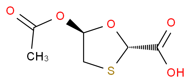 (2S,5S)-5-(acetyloxy)-1,3-oxathiolane-2-carboxylic acid_分子结构_CAS_147027-05-2