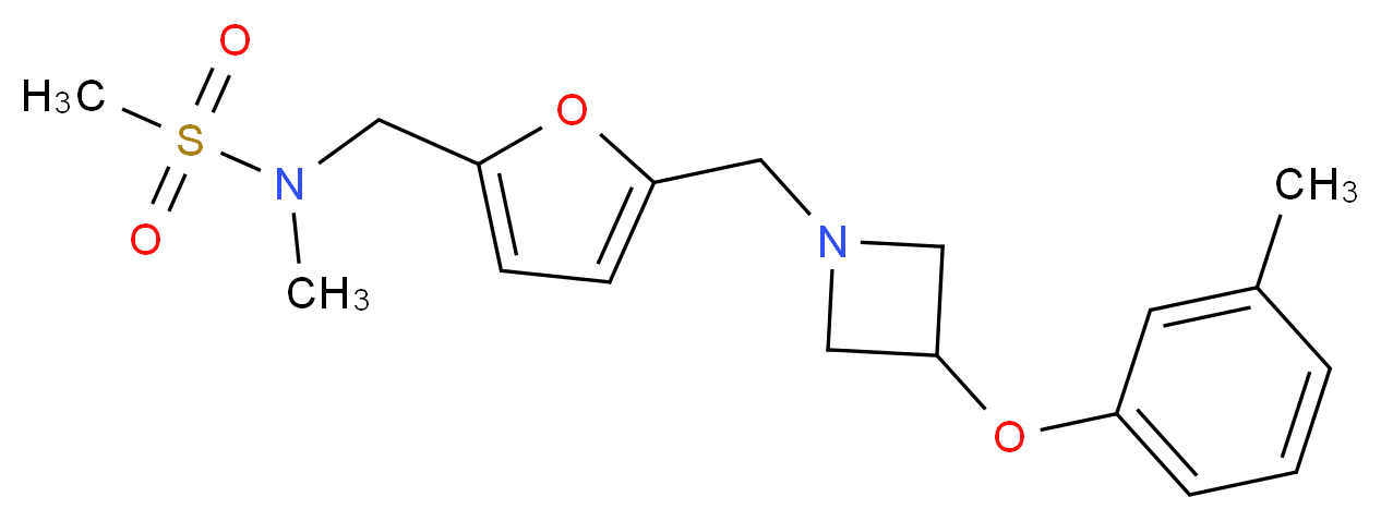 N-methyl-N-[(5-{[3-(3-methylphenoxy)-1-azetidinyl]methyl}-2-furyl)methyl]methanesulfonamide_分子结构_CAS_)