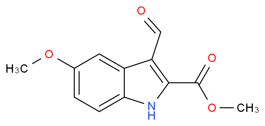 methyl 3-formyl-5-methoxy-1H-indole-2-carboxylate_分子结构_CAS_885273-51-8