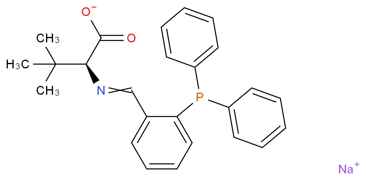 N-[[2-(二苯基膦)苯基]亚甲基]-3-甲基-L-缬氨酸 钠盐_分子结构_CAS_1067225-04-0)