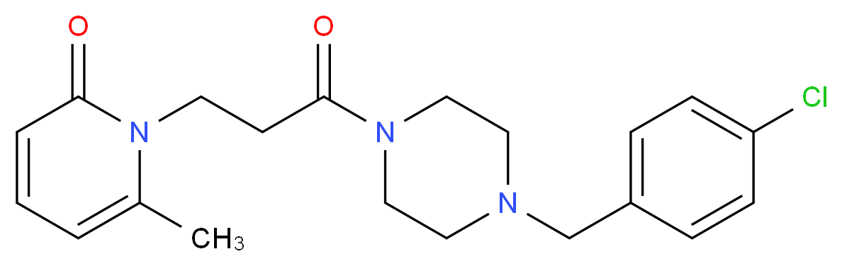 1-{3-[4-(4-chlorobenzyl)-1-piperazinyl]-3-oxopropyl}-6-methyl-2(1H)-pyridinone_分子结构_CAS_)
