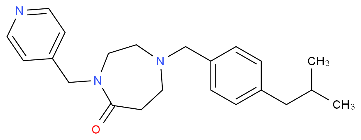 1-(4-isobutylbenzyl)-4-(4-pyridinylmethyl)-1,4-diazepan-5-one_分子结构_CAS_)