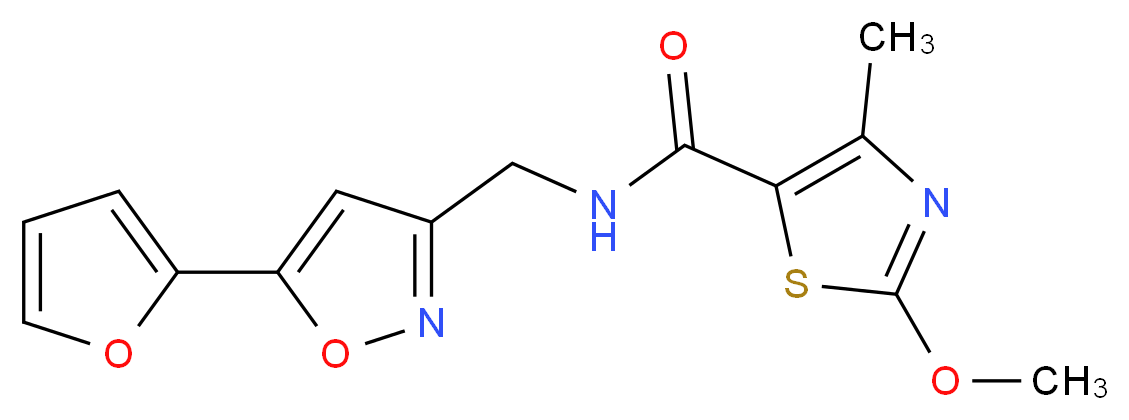 N-{[5-(2-furyl)isoxazol-3-yl]methyl}-2-methoxy-4-methyl-1,3-thiazole-5-carboxamide_分子结构_CAS_)