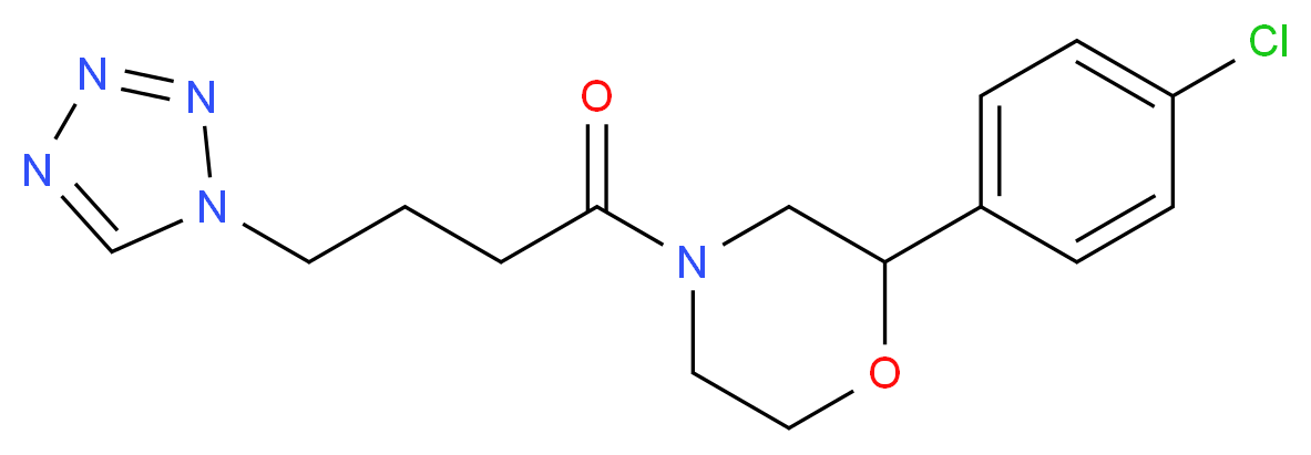 2-(4-chlorophenyl)-4-[4-(1H-tetrazol-1-yl)butanoyl]morpholine_分子结构_CAS_)