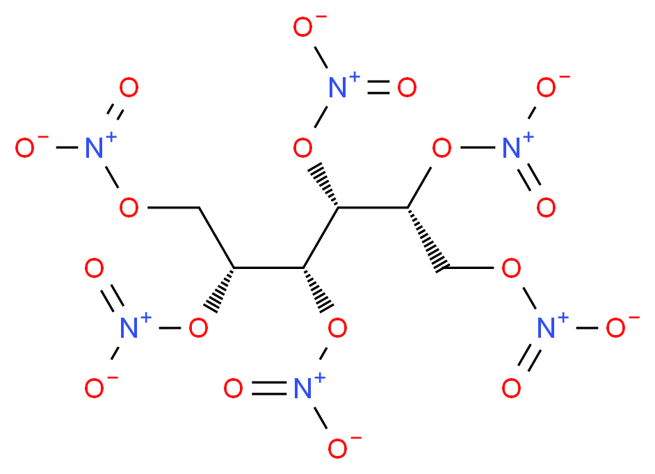 (2R,3R,4R,5R)-2,3,4,5,6-pentakis(nitrooxy)hexyl nitrate_分子结构_CAS_15825-70-4