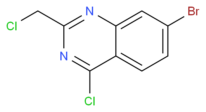 7-bromo-4-chloro-2-(chloromethyl)quinazoline_分子结构_CAS_573681-19-3