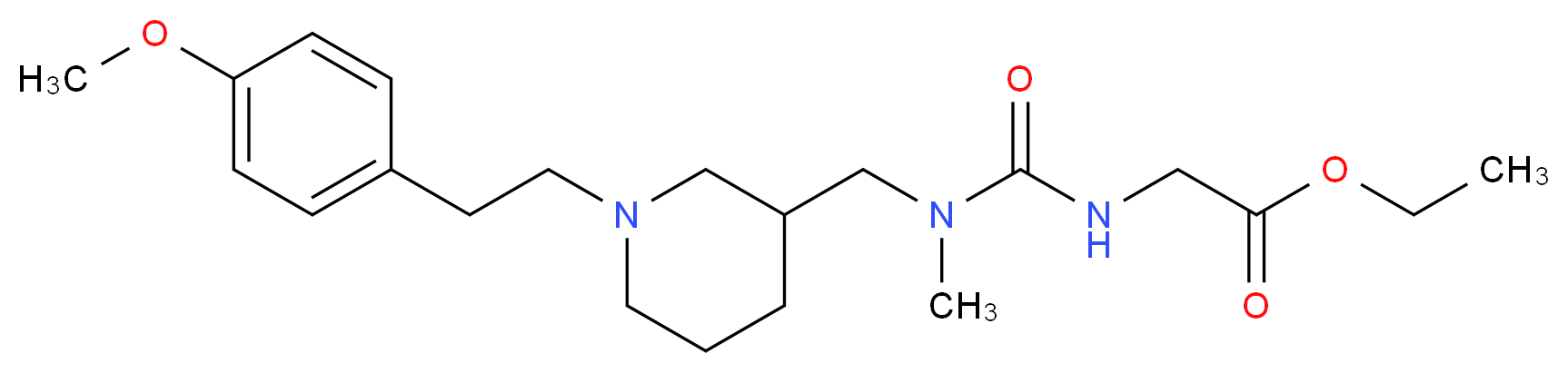 ethyl N-{[({1-[2-(4-methoxyphenyl)ethyl]-3-piperidinyl}methyl)(methyl)amino]carbonyl}glycinate_分子结构_CAS_)